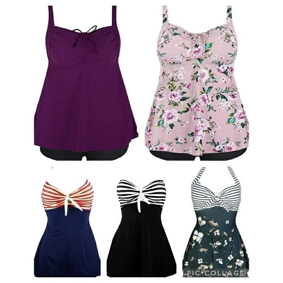 COCOSHIP Vintage Sailor Pin Up Swimsuit Retro One Piece Skirtini Cover Up US 22 - Picture 5 of 7